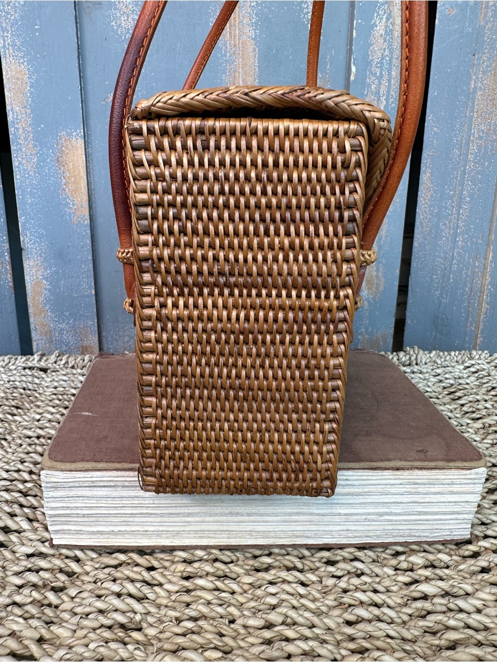 Woven Rattan Ata Grass Woven Flap Top Handle Bag - Picture 5 of 11